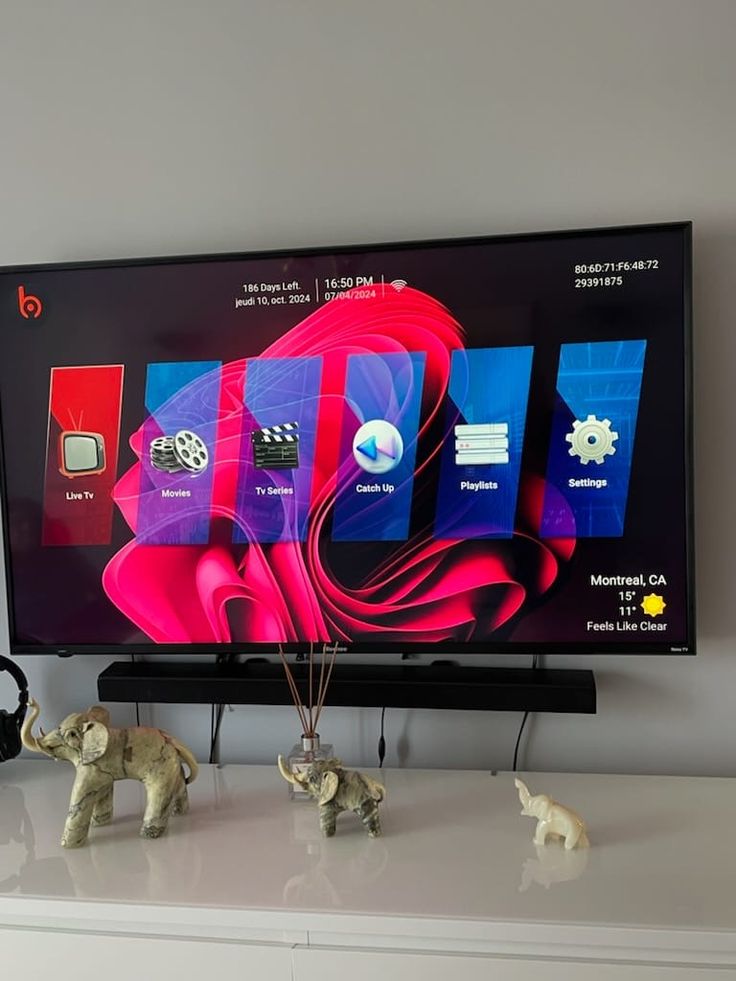 Customer bedroom screen setup streaming international TV channels on Garox TV